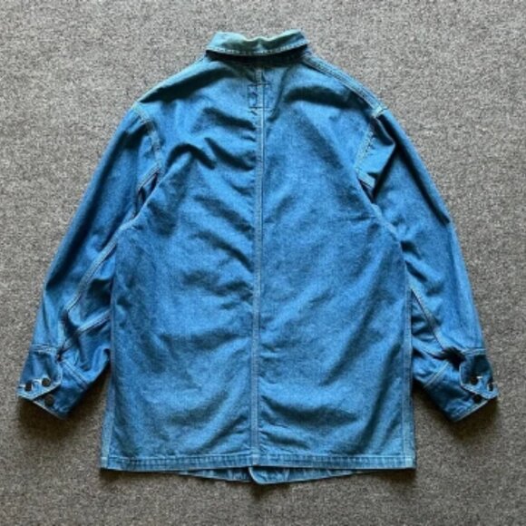 Vintage H.W. Carter & Sons Railroad Denim Chore Work Jacket Watch The Wear Small - Picture 2 of 16